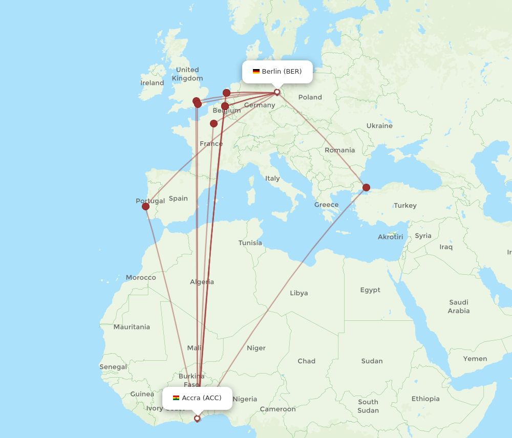 BER-ACC flight routes