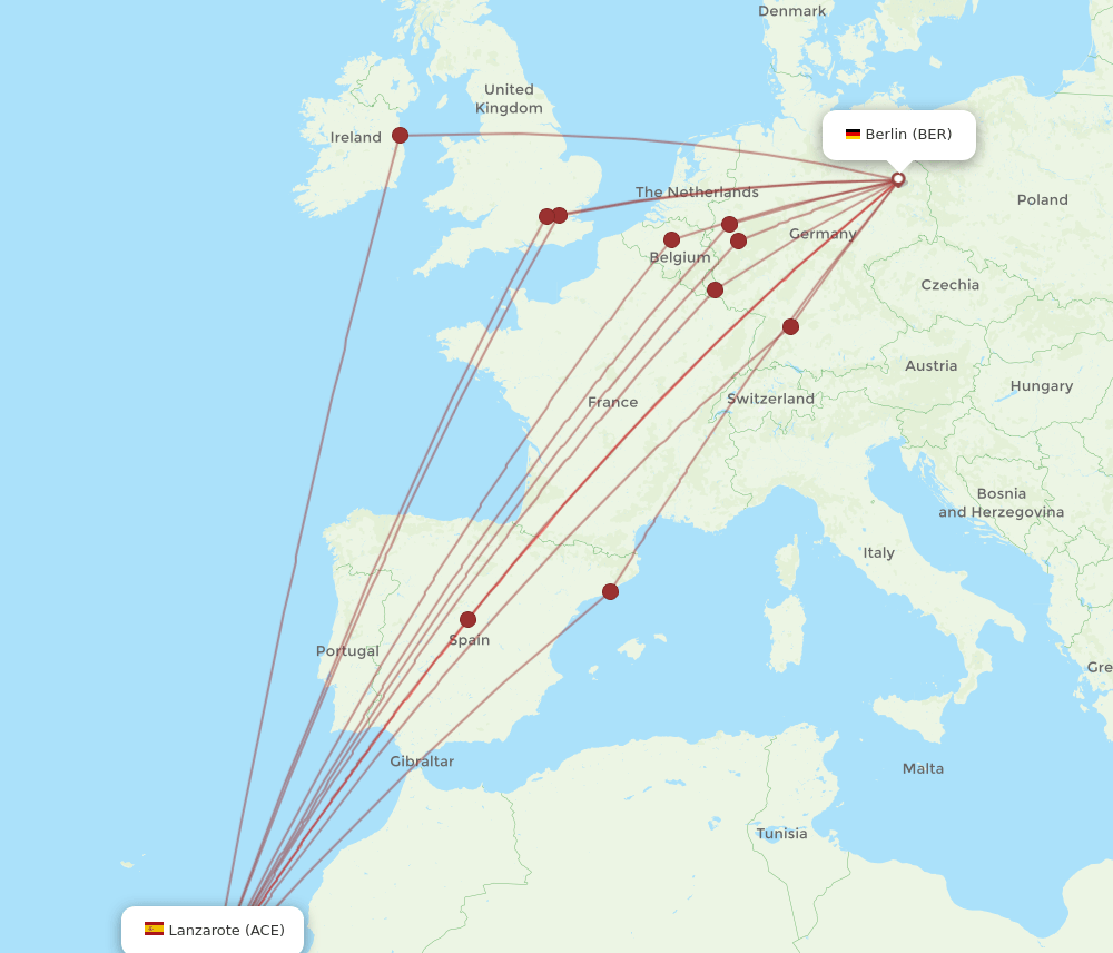 BER-ACE flight routes