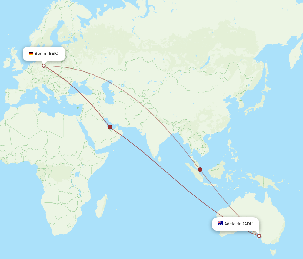 BER-ADL flight routes