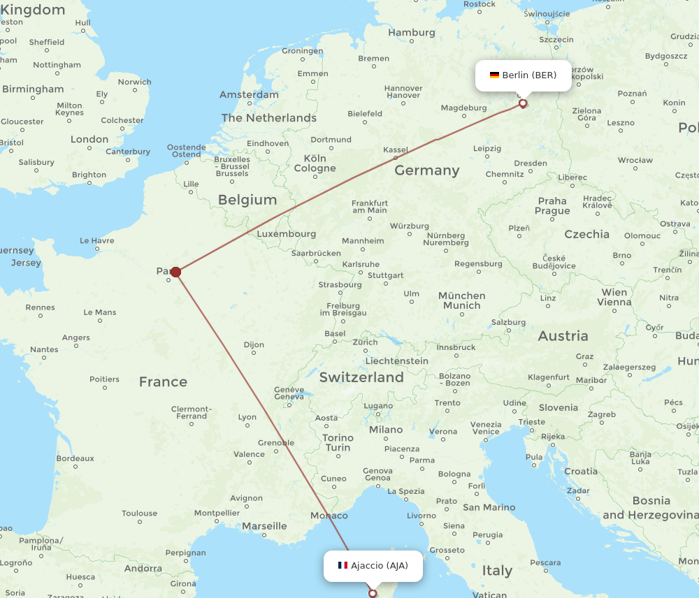 BER-AJA flight routes