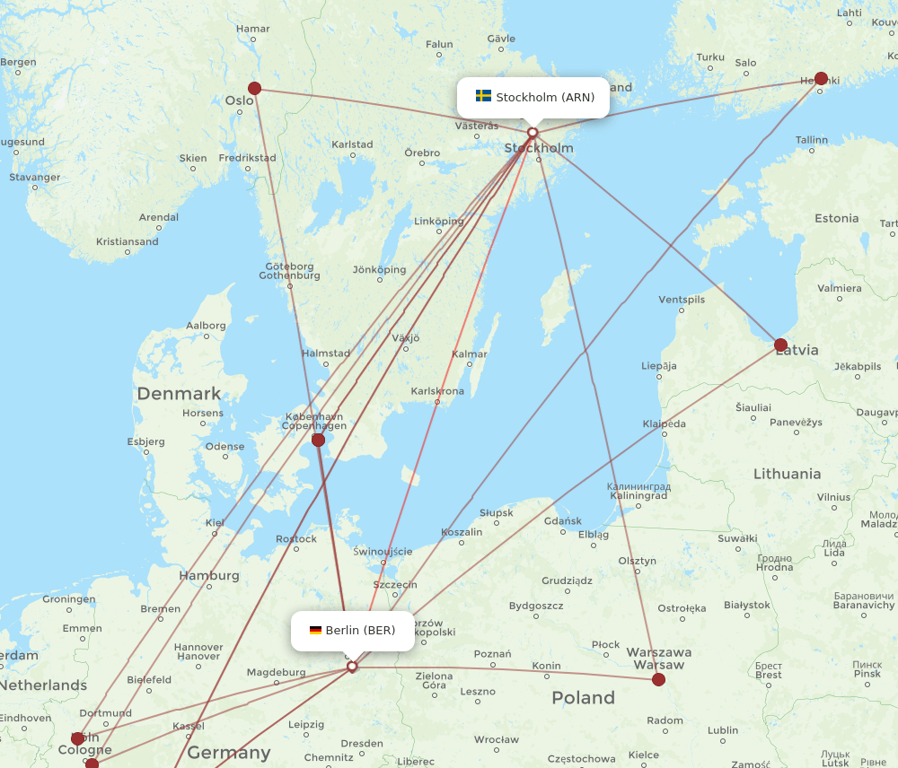 BER-ARN flight routes