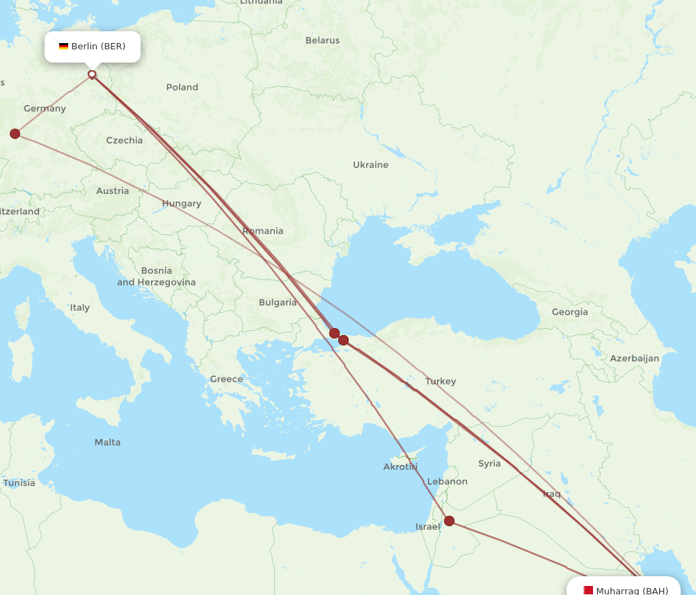 BER-BAH flight routes