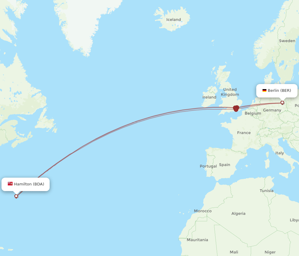 BER-BDA flight routes