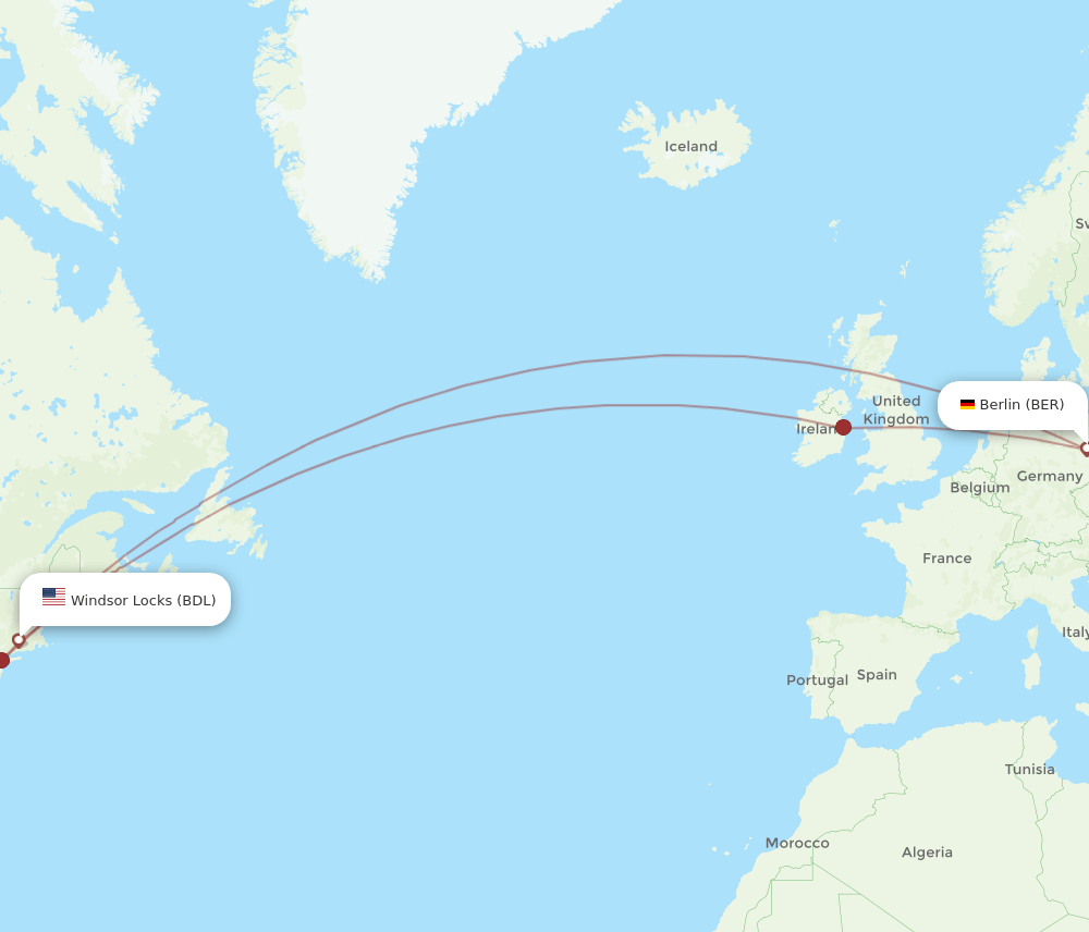 BER-BDL flight routes