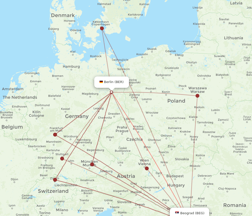 BER-BEG flight routes