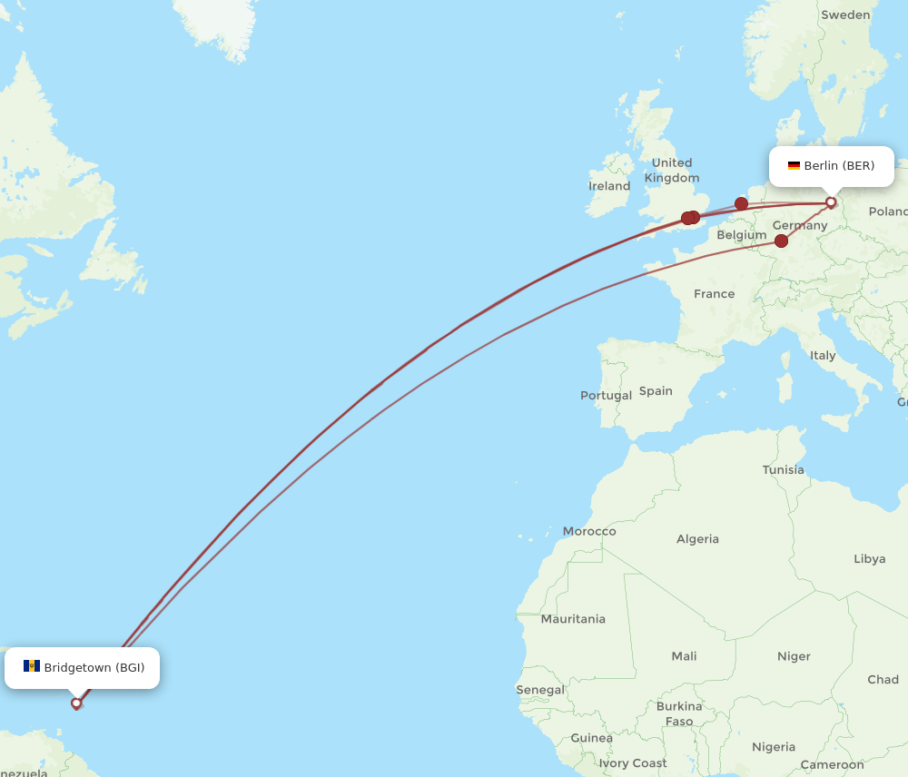 BER-BGI flight routes