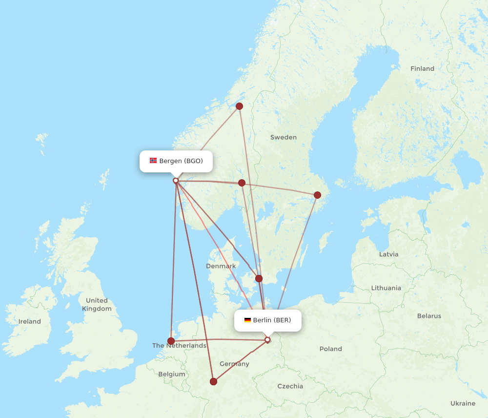 BER-BGO flight routes