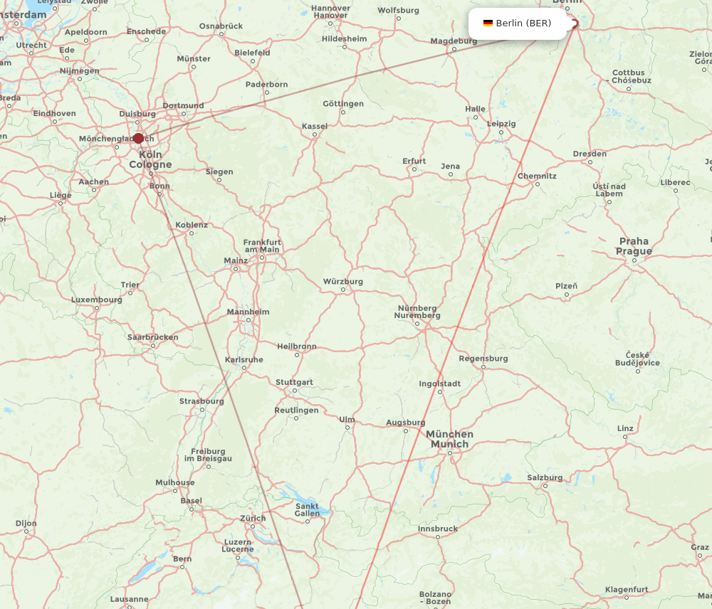 BER to BGY flights and routes map