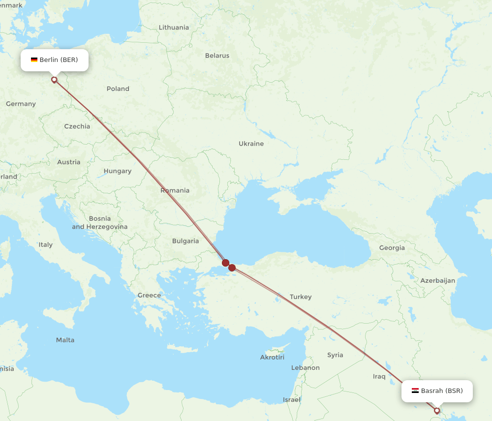 BER-BSR flight routes
