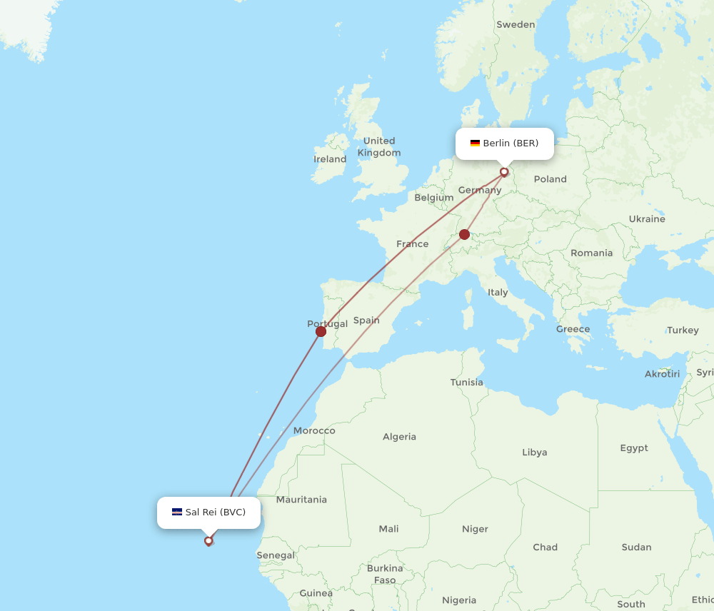 BER-BVC flight routes