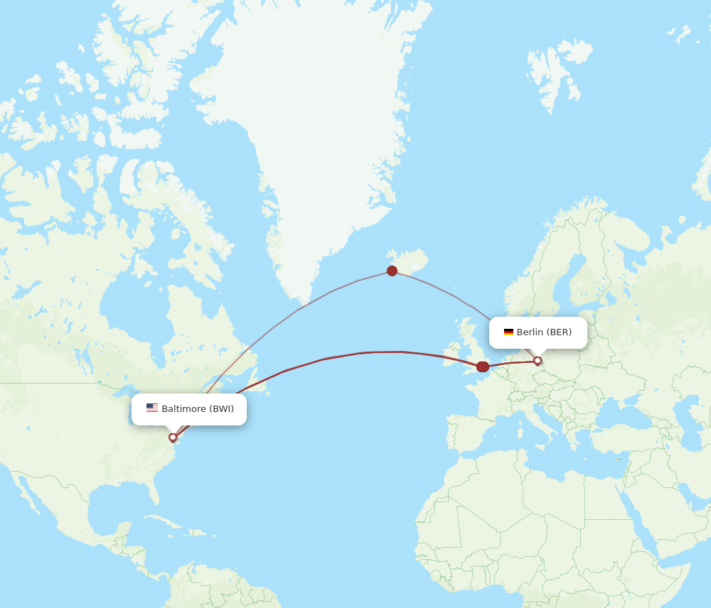 BER-BWI flight routes
