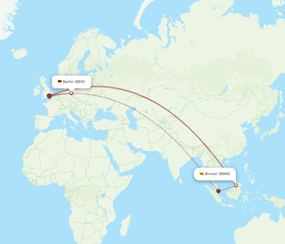 BER-BWN flight routes