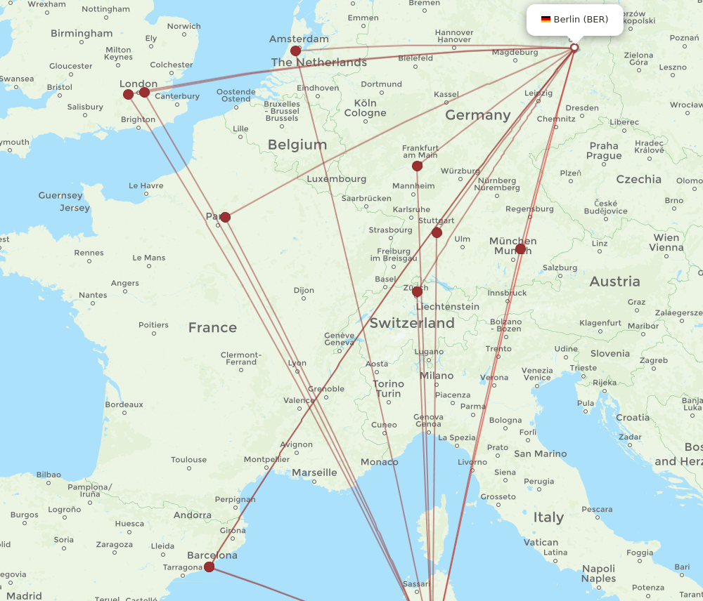 BER-CAG flight routes