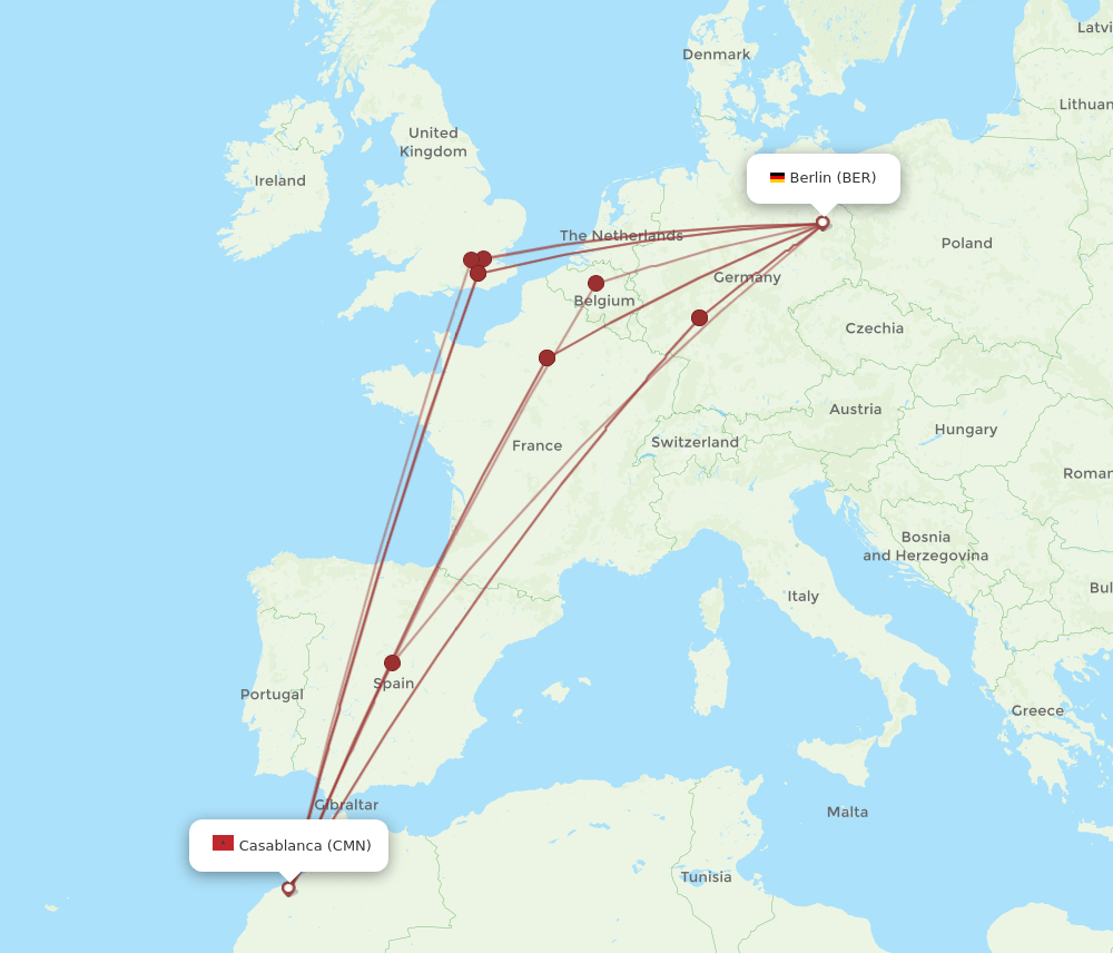 BER-CMN flight routes