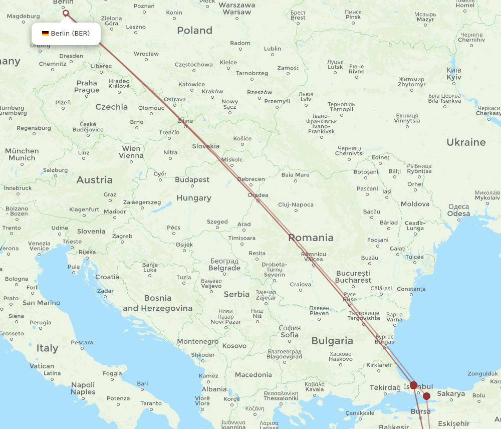 BER-DNZ flight routes