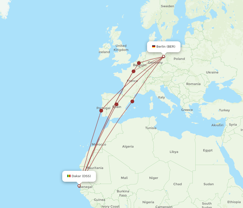 BER-DSS flight routes