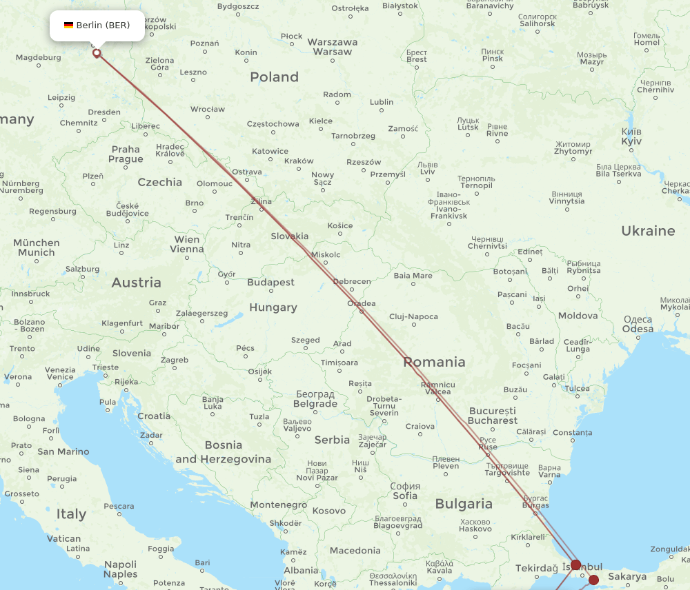 BER to EDO flights and routes map