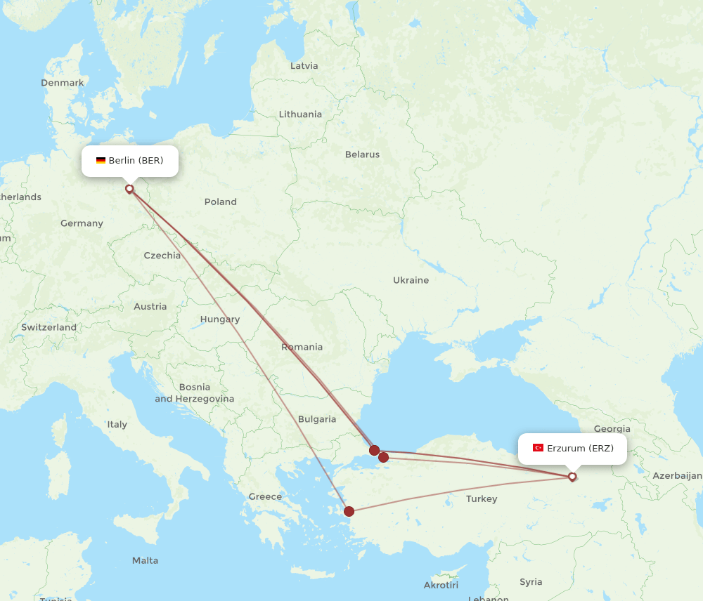 BER-ERZ flight routes