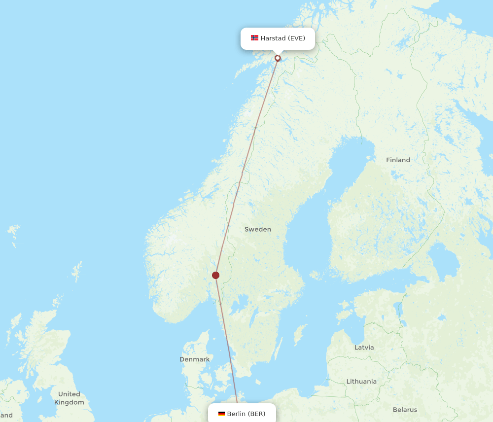 BER-EVE flight routes