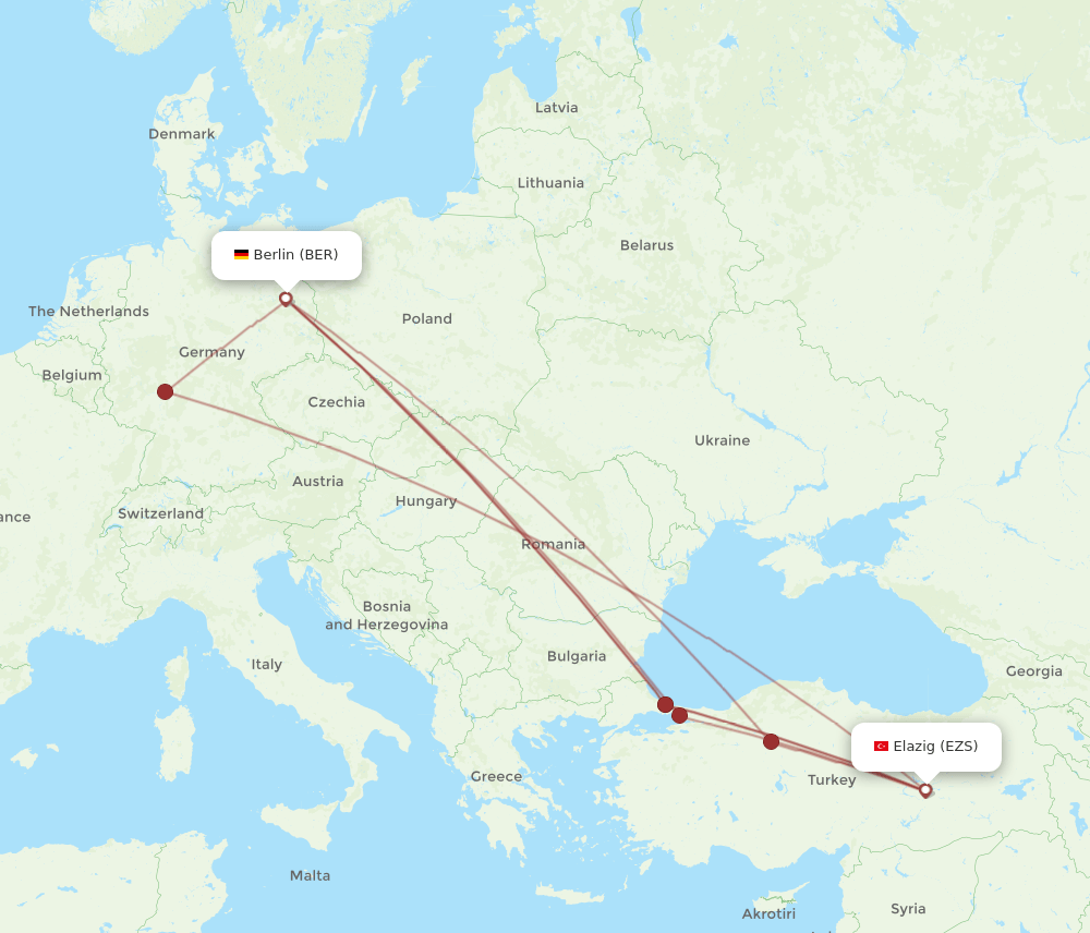 BER-EZS flight routes
