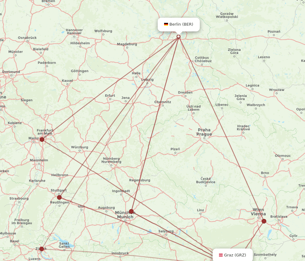 BER-GRZ flight routes