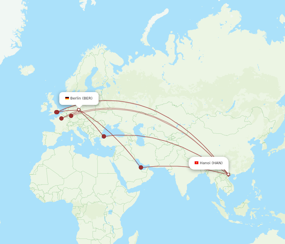 BER-HAN flight routes