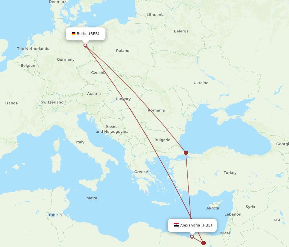 BER-HBE flight routes