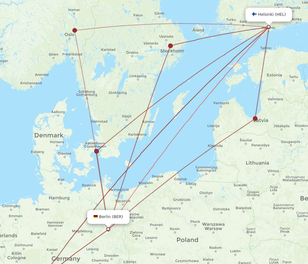BER-HEL flight routes