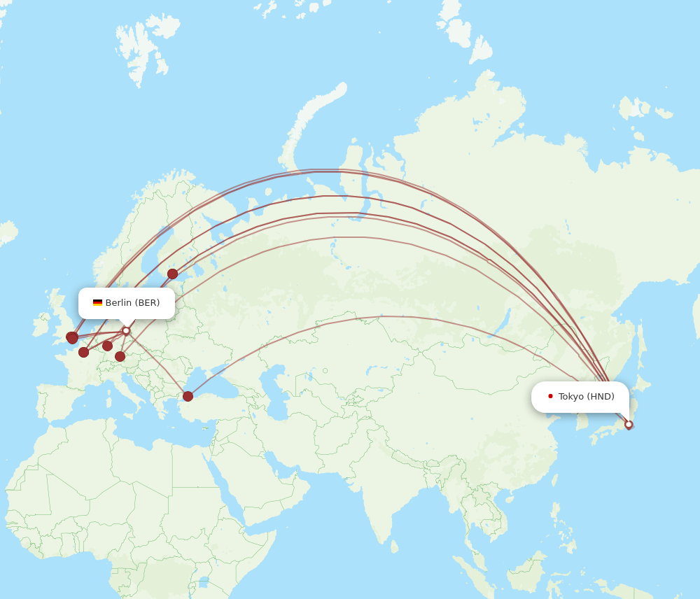 BER-HND flight routes