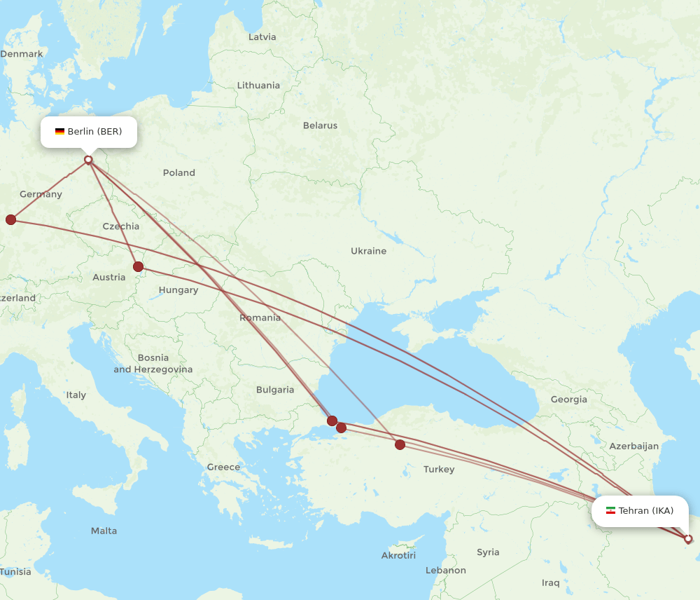BER-IKA flight routes