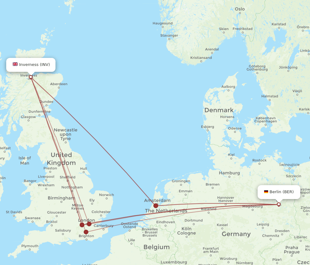 BER-INV flight routes