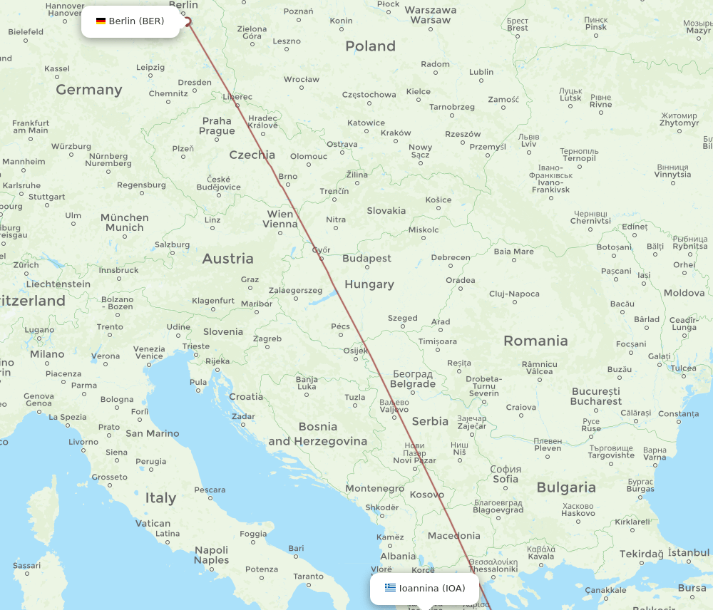 BER-IOA flight routes