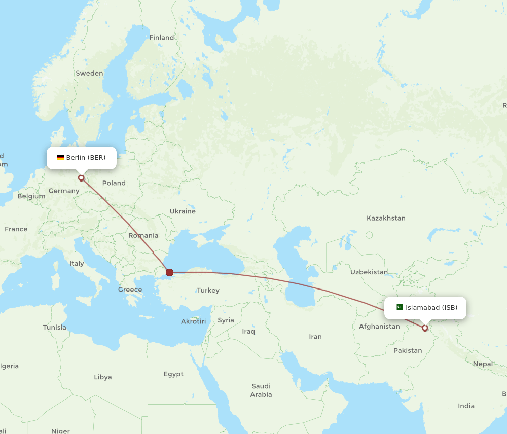 BER-ISB flight routes