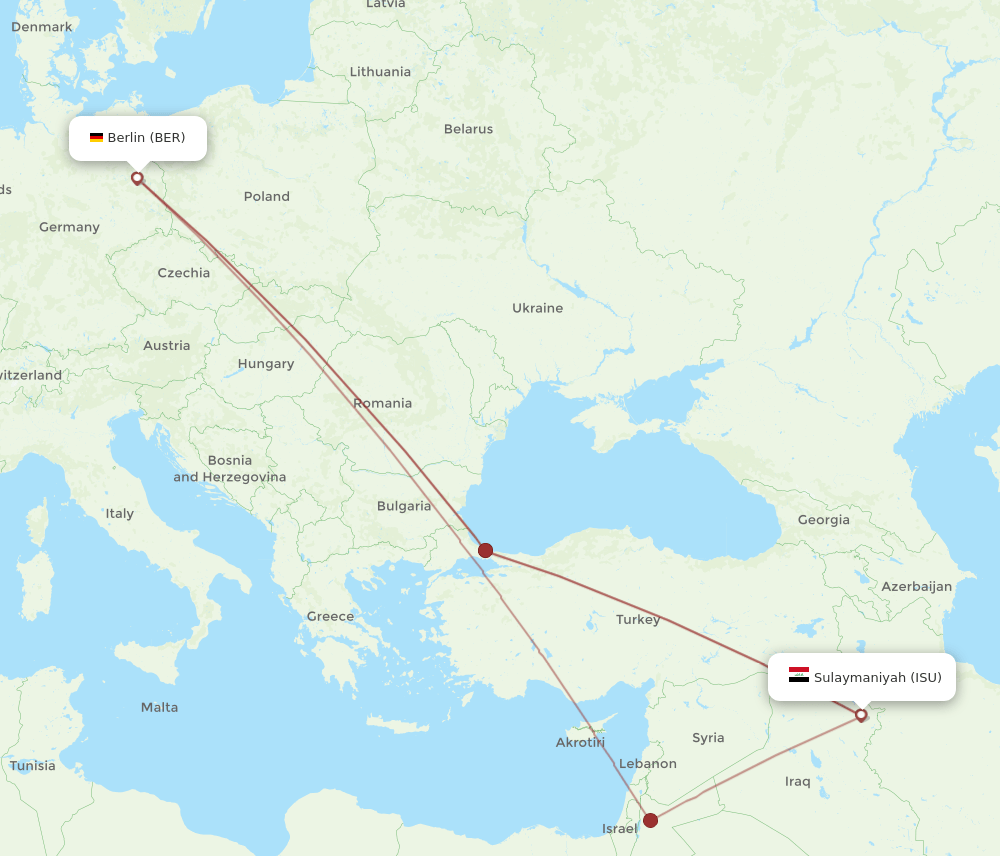 BER-ISU flight routes