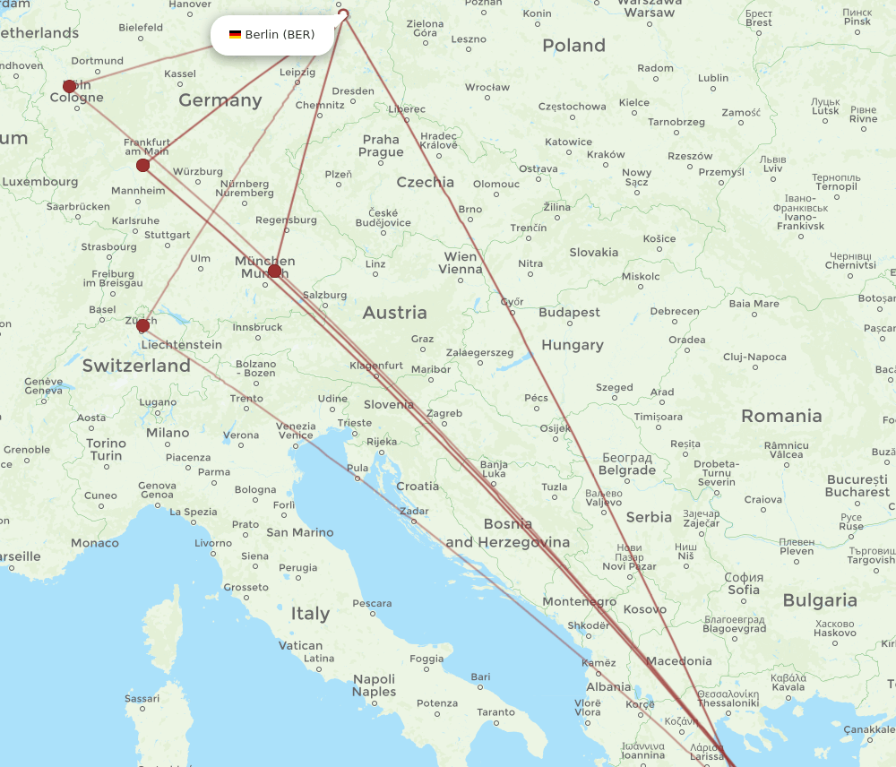 BER-JMK flight routes