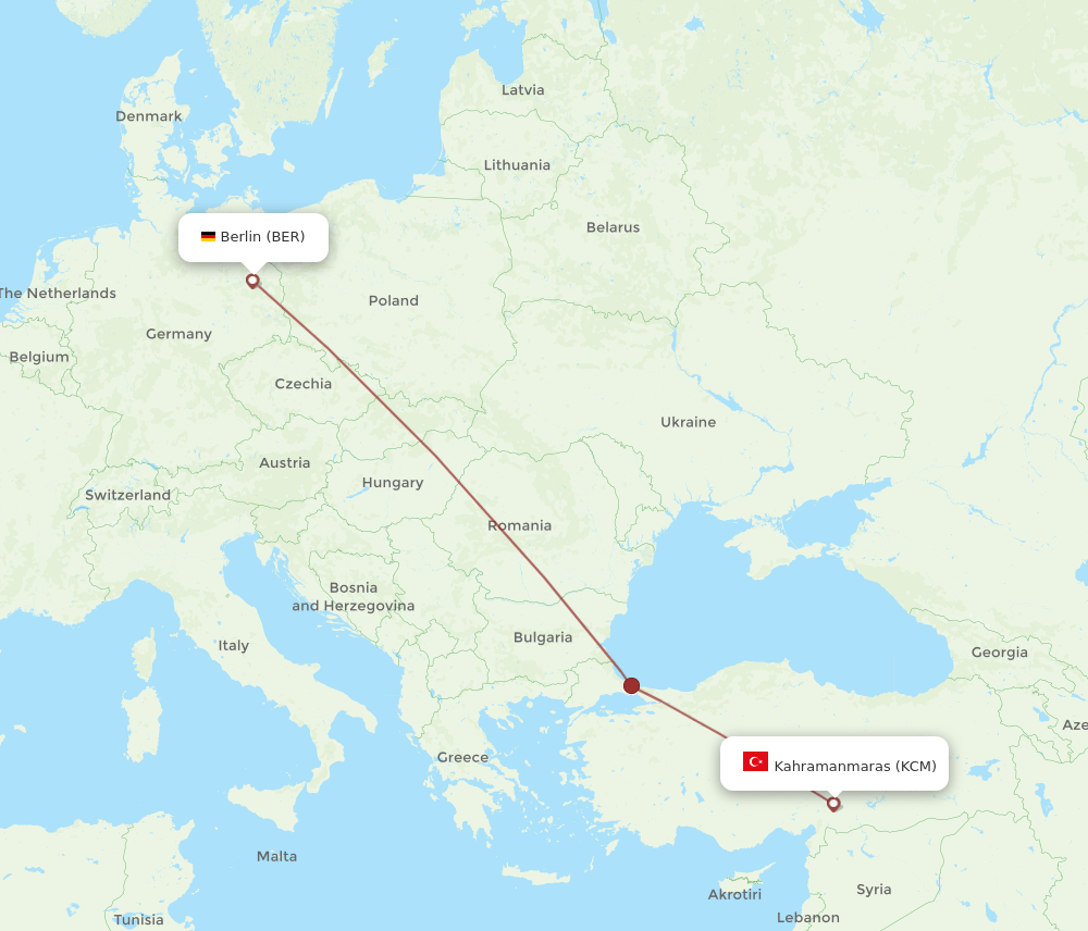 BER-KCM flight routes