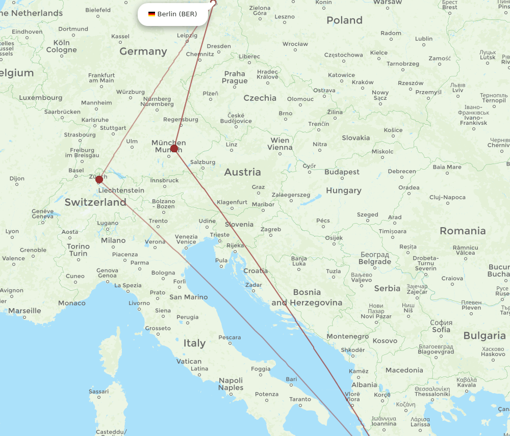 BER-KLX flight routes