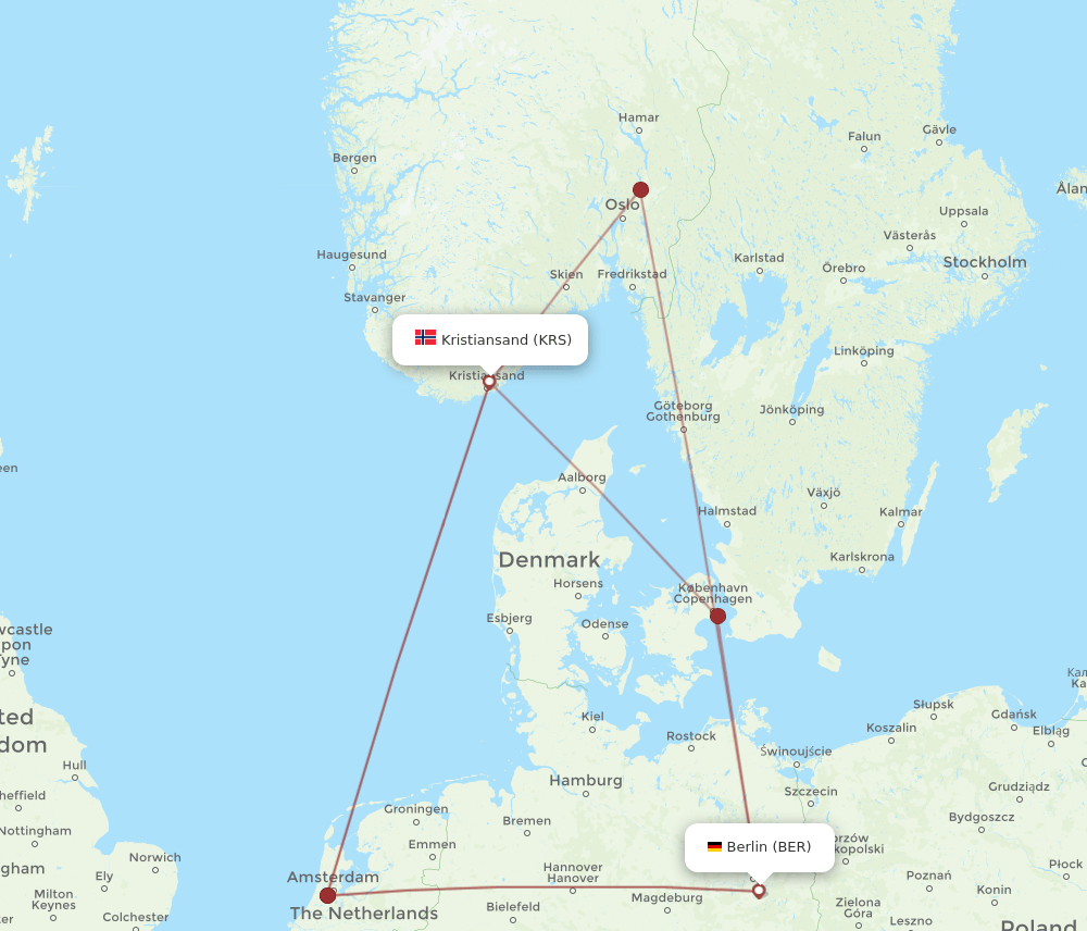 BER-KRS flight routes