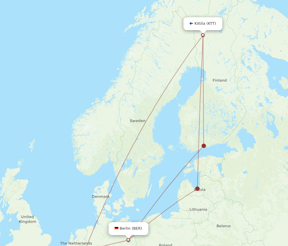 BER-KTT flight routes