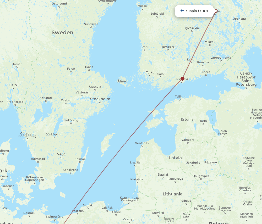 BER-KUO flight routes