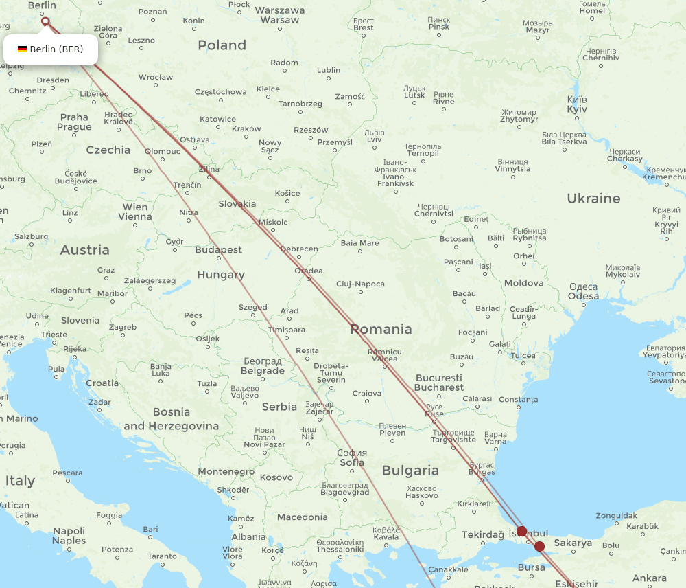 BER-KYA flight routes