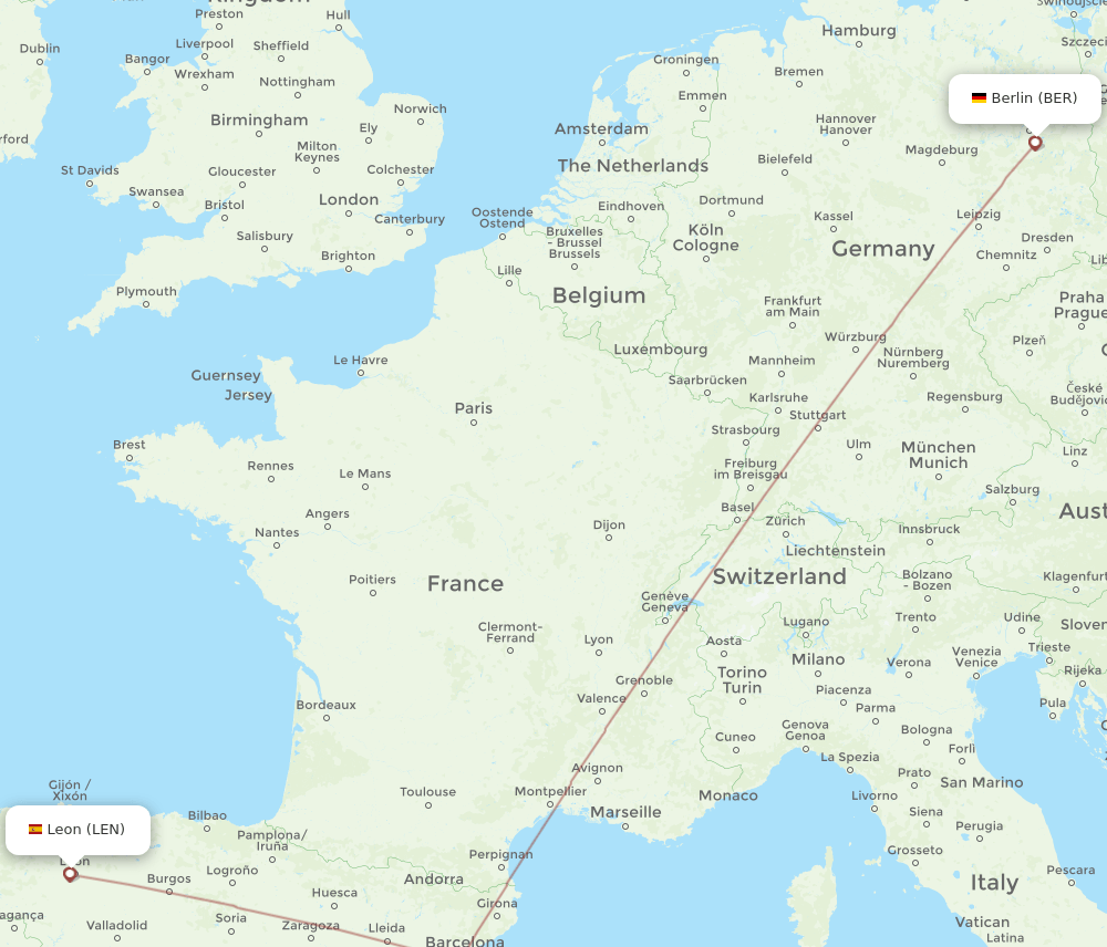 BER-LEN flight routes