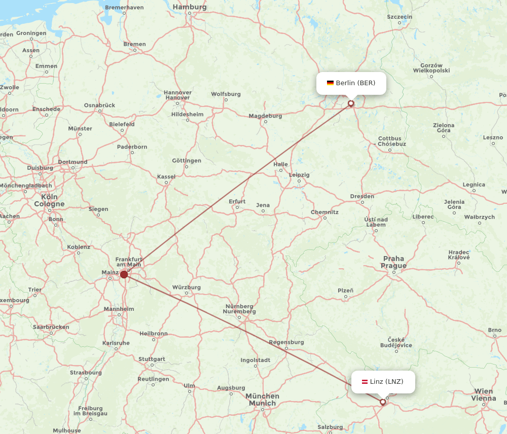 BER-LNZ flight routes