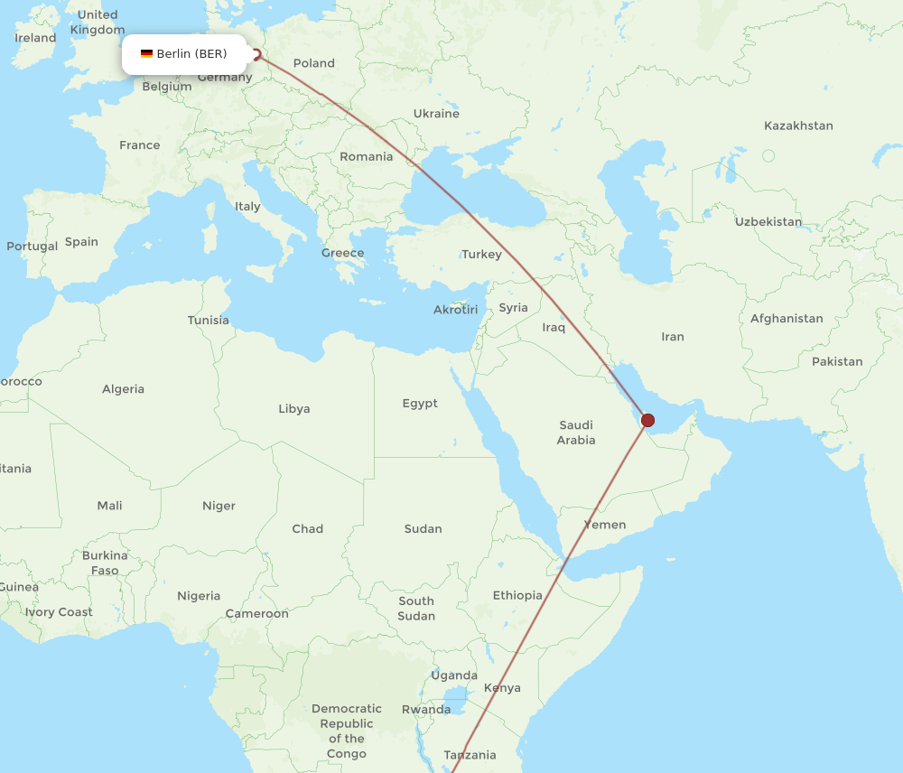 BER-LUN flight routes