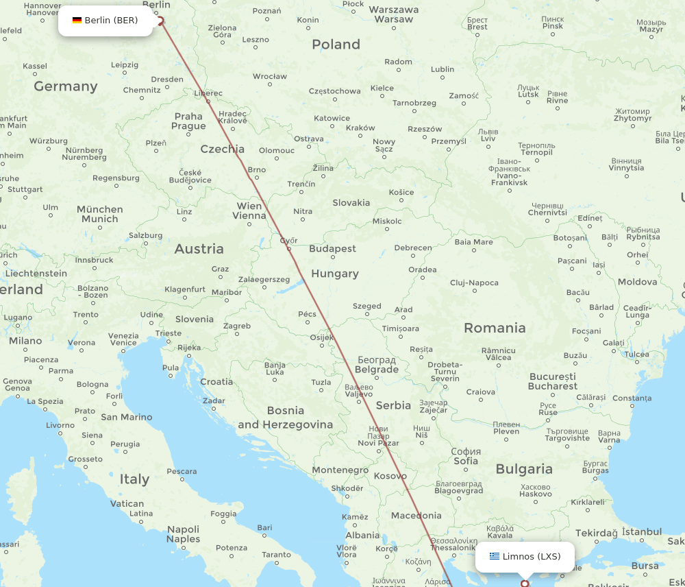 BER-LXS flight routes