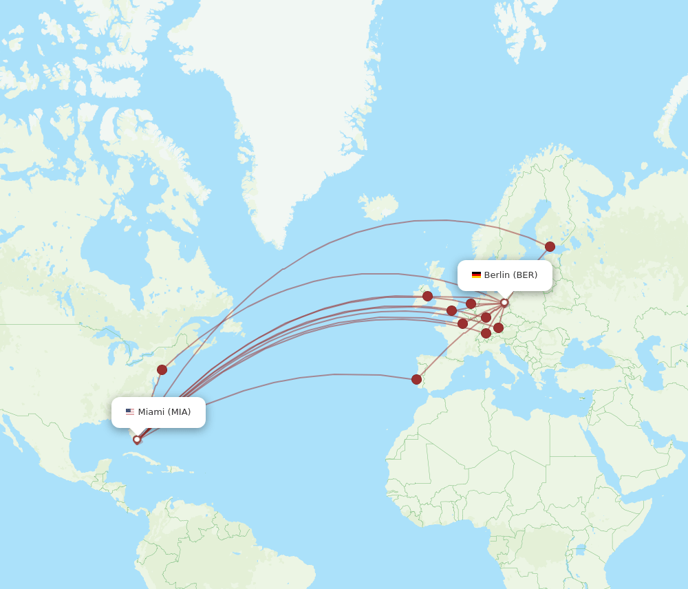 BER-MIA flight routes