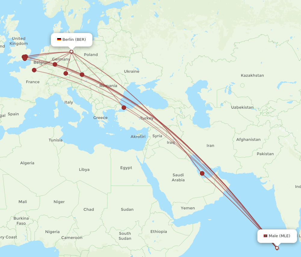BER-MLE flight routes