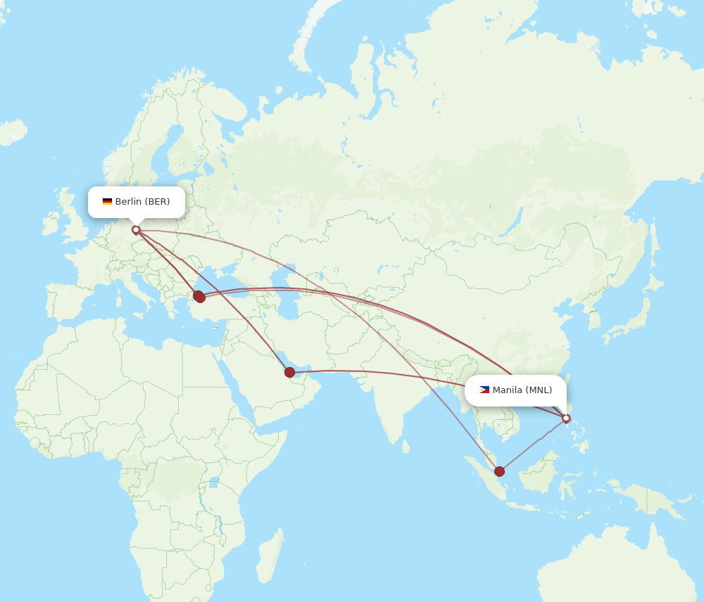BER-MNL flight routes