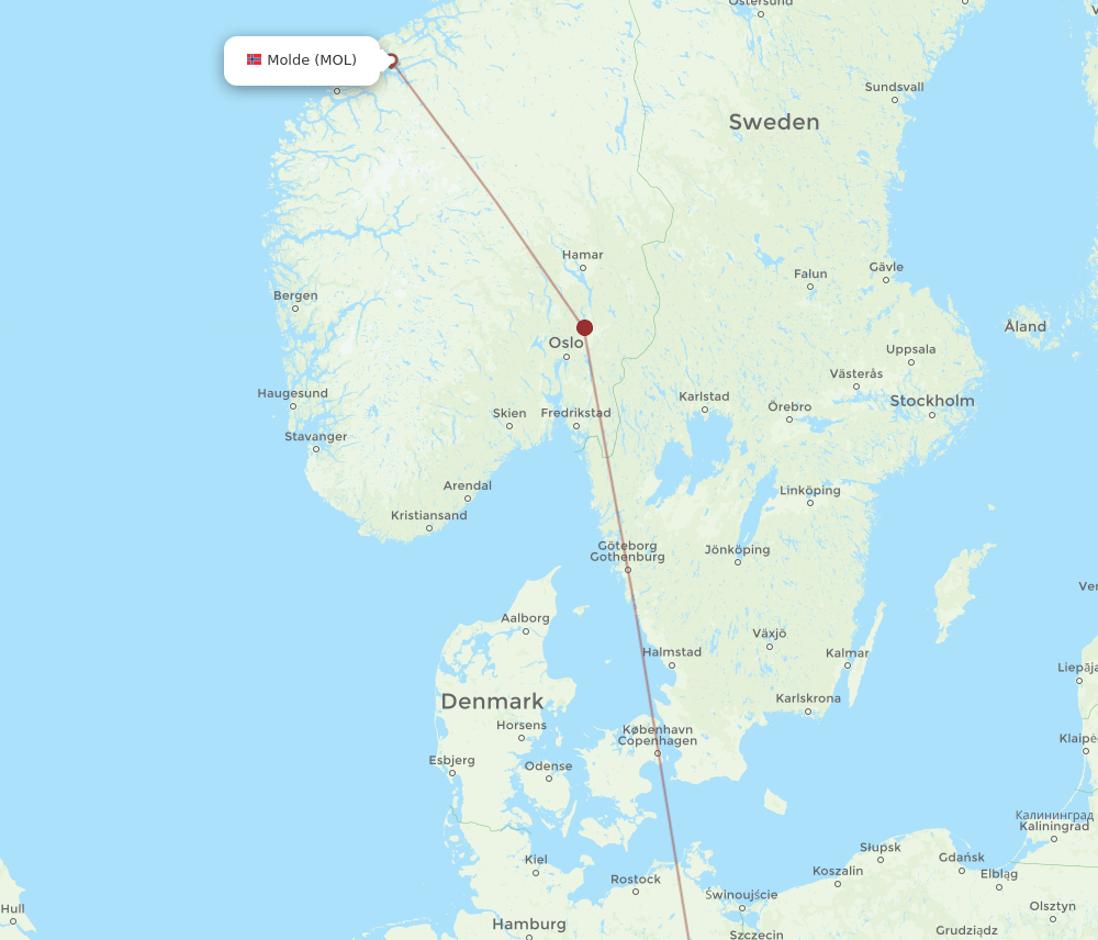 BER to MOL flights and routes map