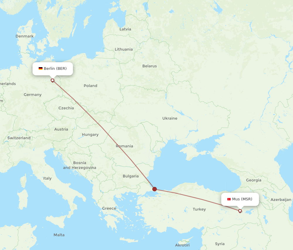BER to MSR flights and routes map